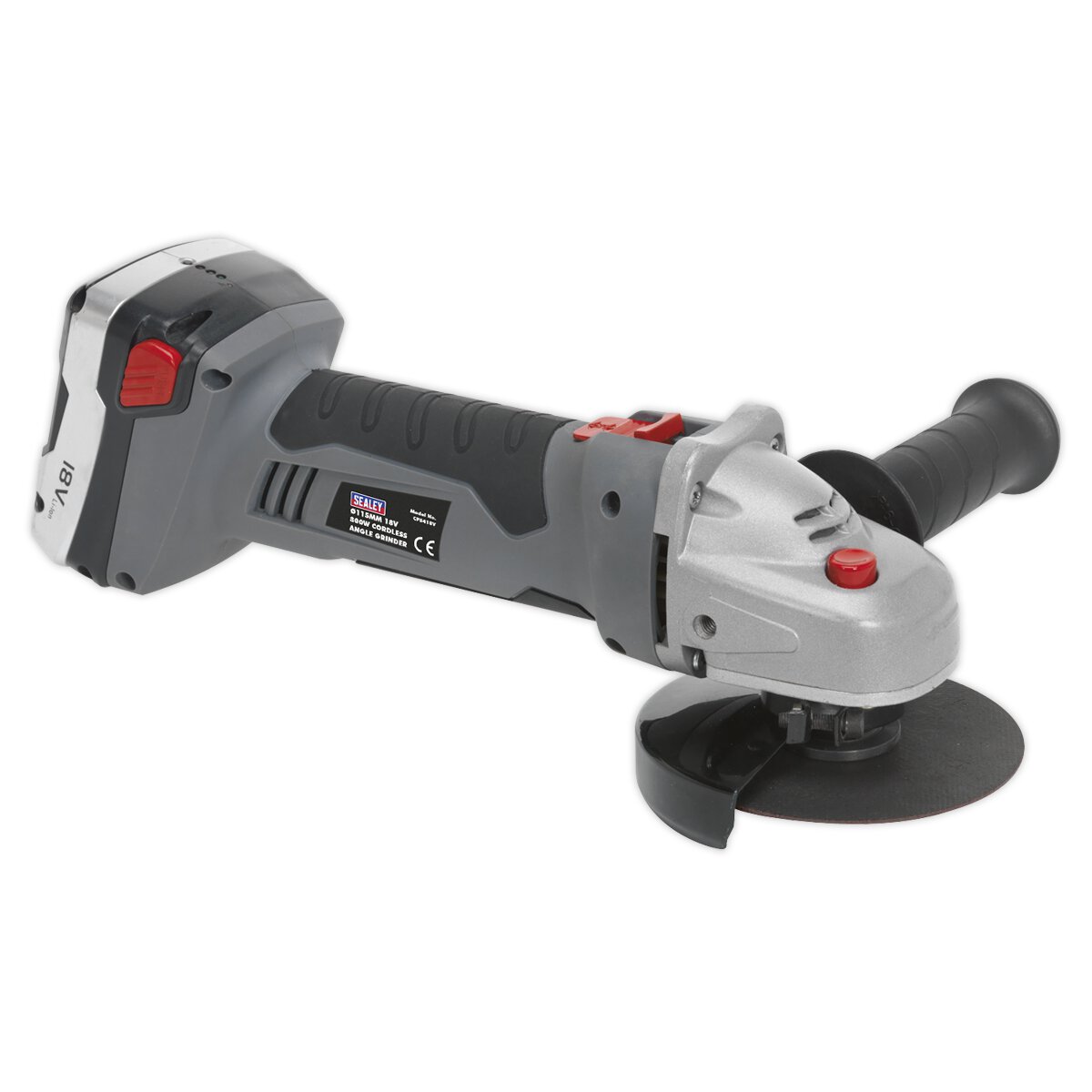 Cordless Angle Grinder Ø115mm 18V Lithium-ion 1hr Charge - 2 Batteries