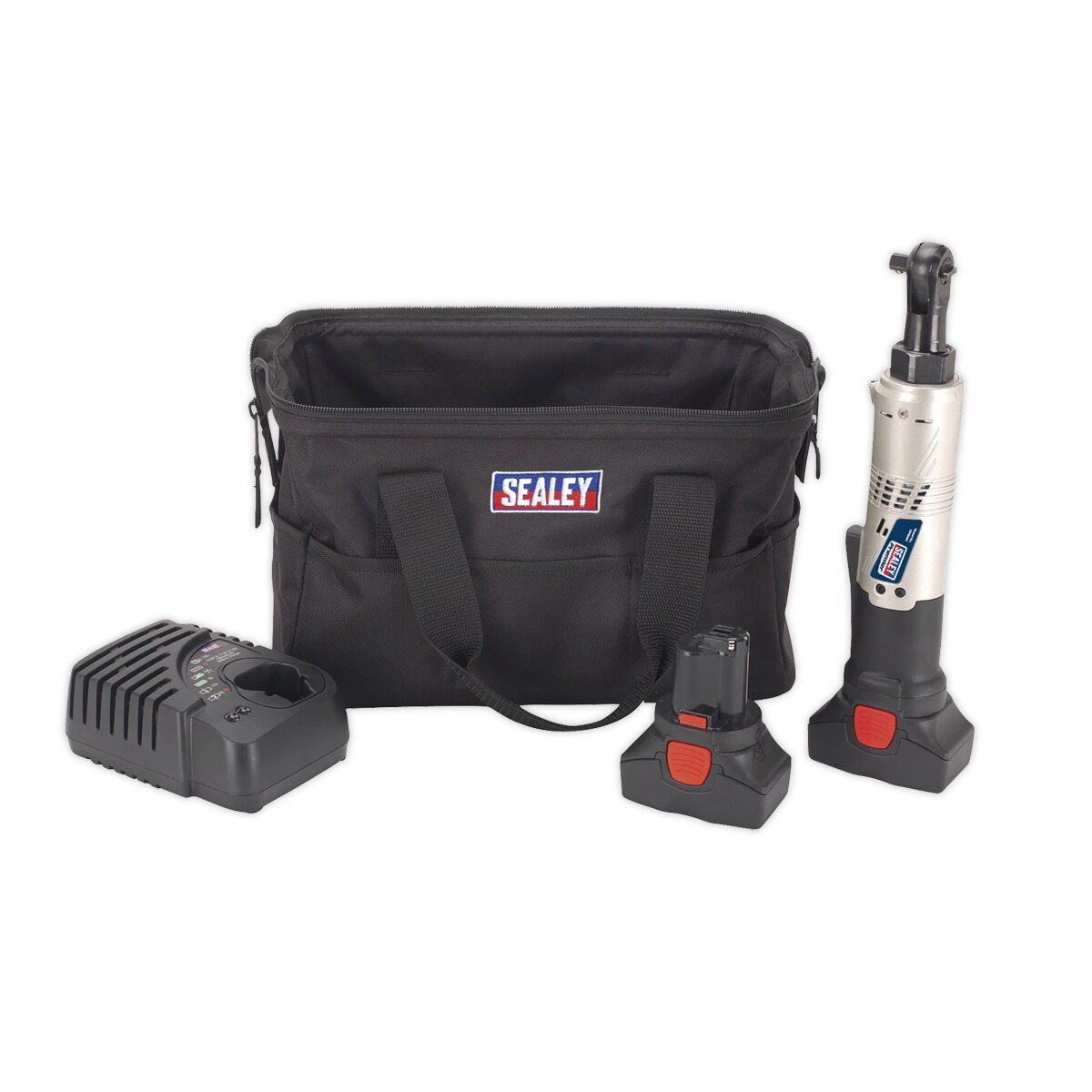 Cordless Ratchet Wrench 3/8"Sq Drive 68Nm 14.4V 2Ah Lithium-ion 2 Batteries 40min Charger