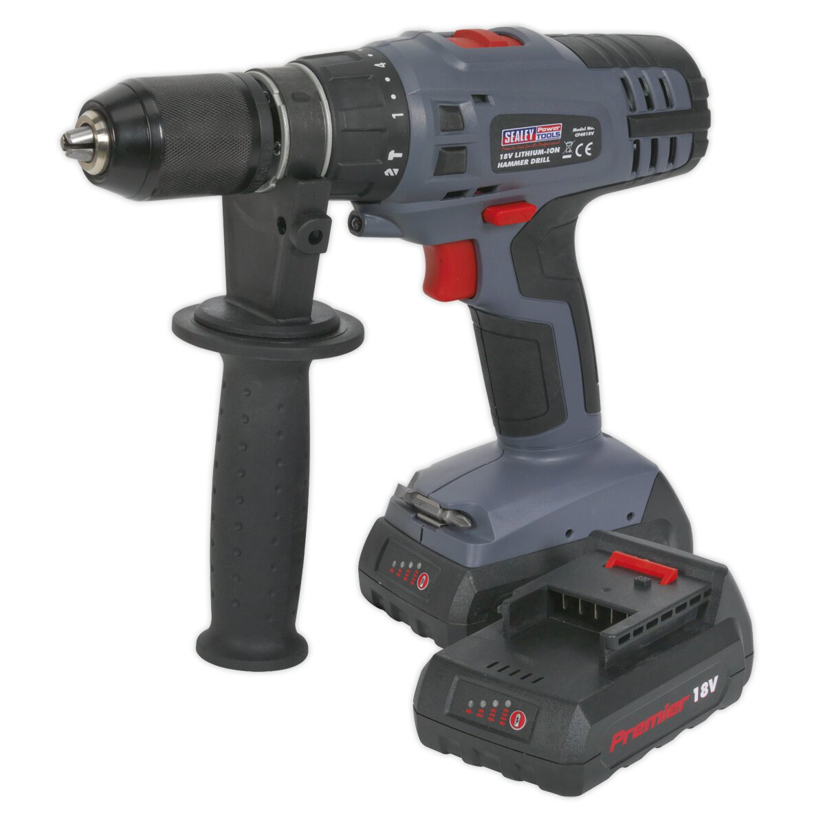 Cordless Hammer Drill/Driver Ø13mm 18V Lithium-ion Super Torque 1hr Charge - 2 Batteries