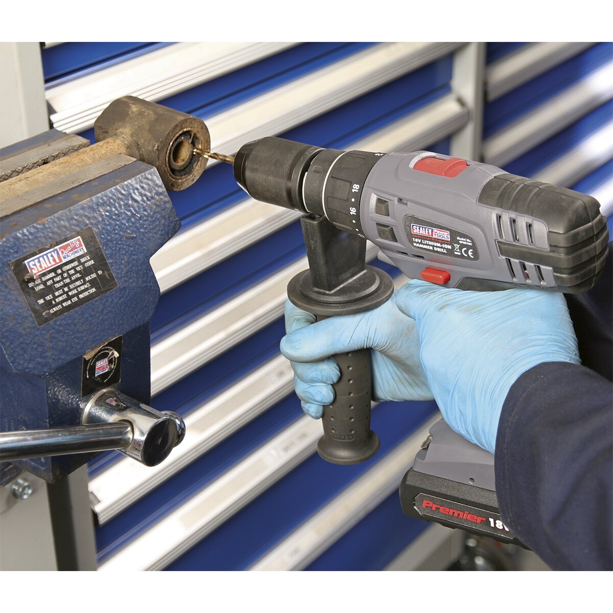 Cordless Hammer Drill/Driver Ø13mm 18V Lithium-ion Super Torque 1hr Charge - 2 Batteries