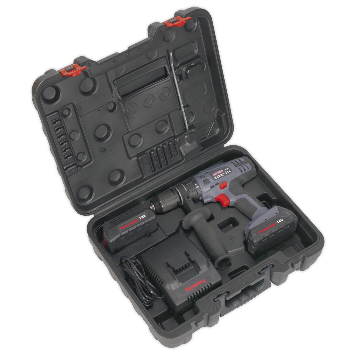 Cordless Hammer Drill/Driver Ø13mm 18V Lithium-ion Super Torque 1hr Charge - 2 Batteries
