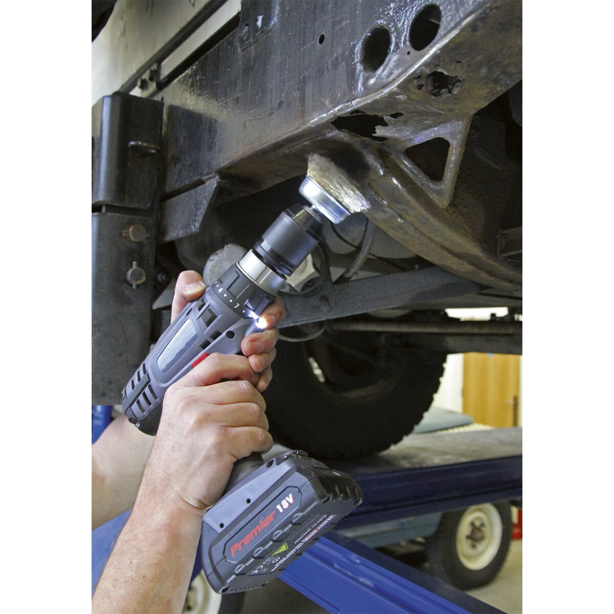 Cordless Hammer Drill/Driver Ø13mm 18V Lithium-ion Super Torque 1hr Charge - 2 Batteries