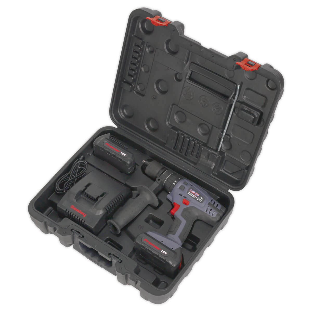 Cordless Hammer Drill/Driver Ø13mm 18V Lithium-ion Super Torque 1hr Charge - 2 Batteries