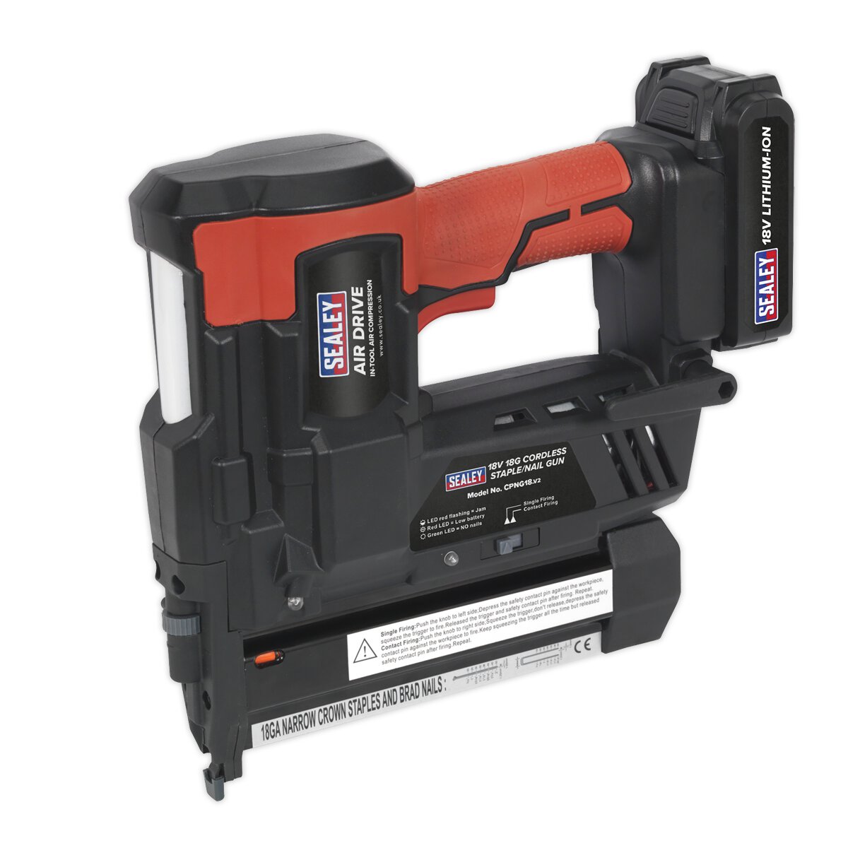 Cordless Nail/Staple Gun 18G 18V Lithium-ion