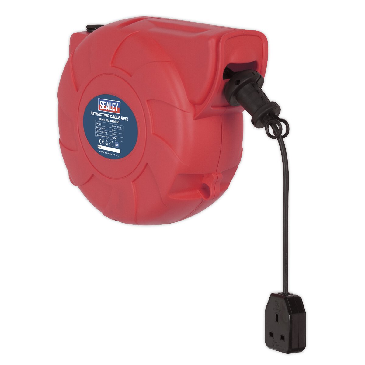 Cable Reel System Retractable 15m 1 x 230V Socket