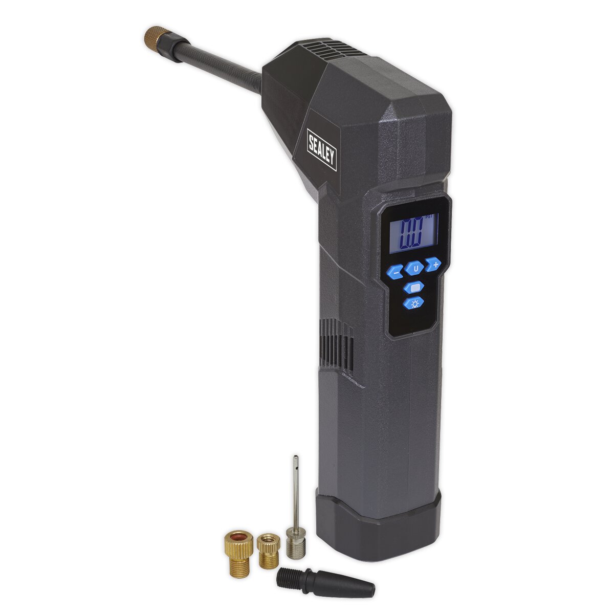 Compact Rechargeable Tyre Inflator & Powerbank with Work Light