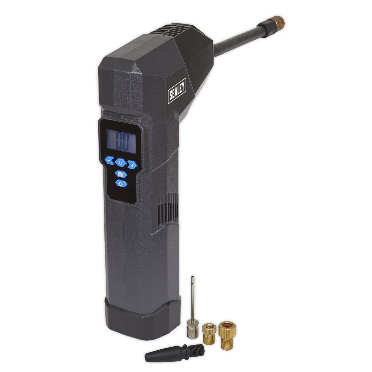 Compact Rechargeable Tyre Inflator & Powerbank with Work Light