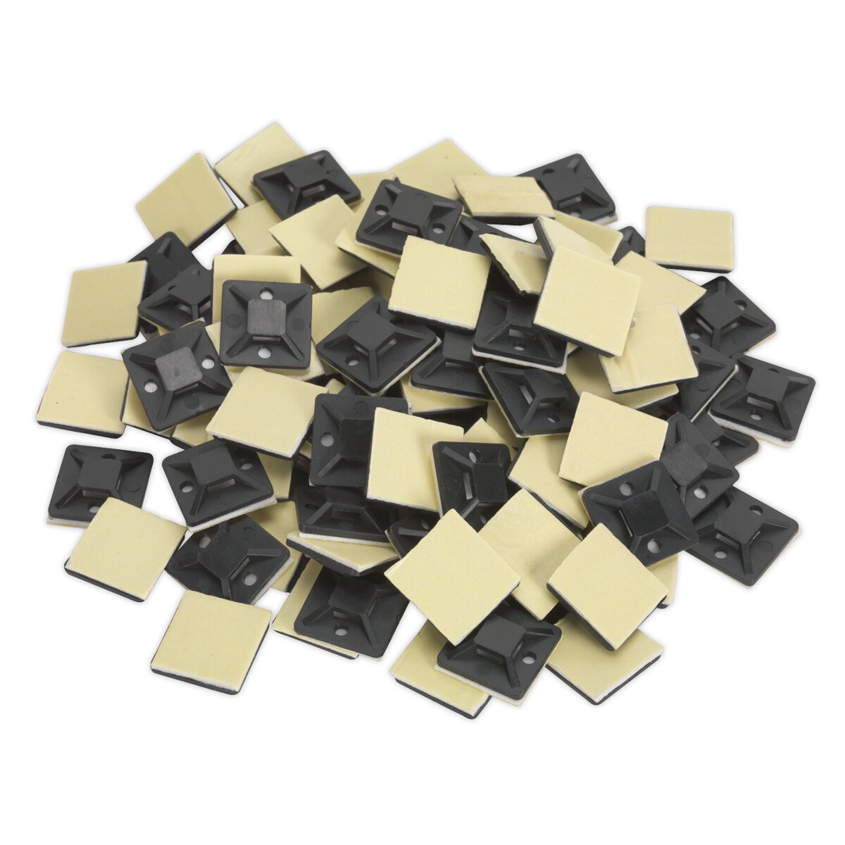 Self-Adhesive Cable Tie Mount 20 x 20mm Black Pack of 100