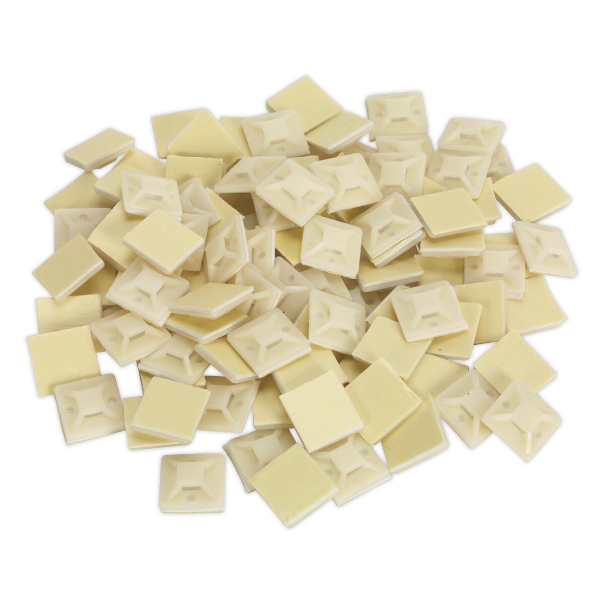 Self-Adhesive Cable Tie Mount 20 x 20mm White Pack of 100