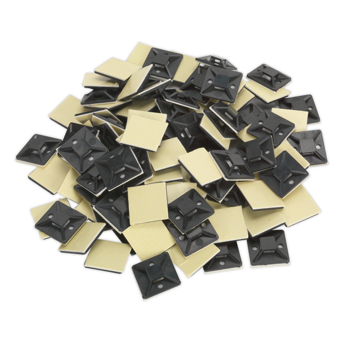 Self-Adhesive Cable Tie Mount 30 x 30mm Black Pack of 100