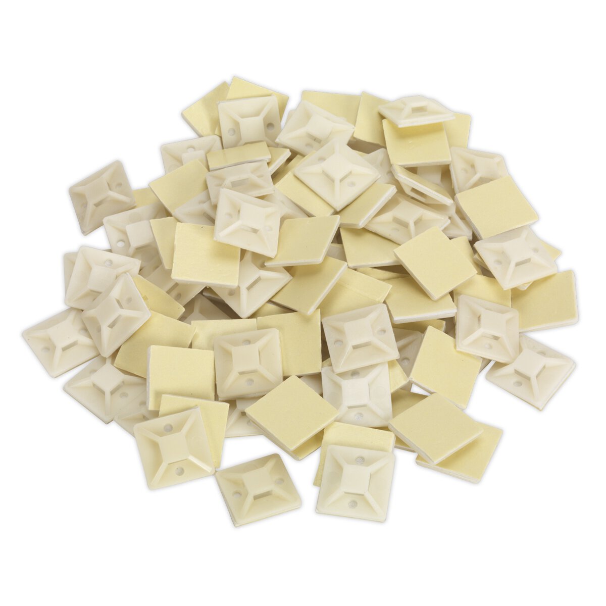 Self-Adhesive Cable Tie Mount 30 x 30mm White Pack of 100