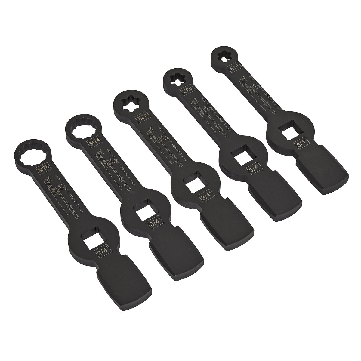 Brake Caliper Slogging Wrench Set 5pc