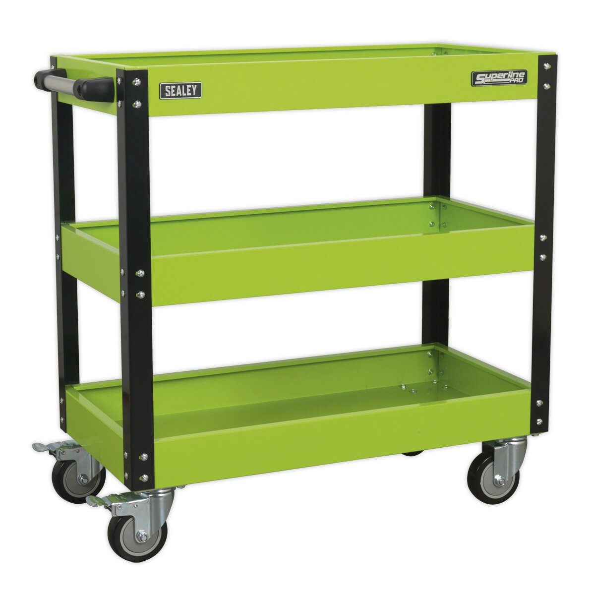 Workshop Trolley 3-Level Heavy-Duty - Hi-Vis Green