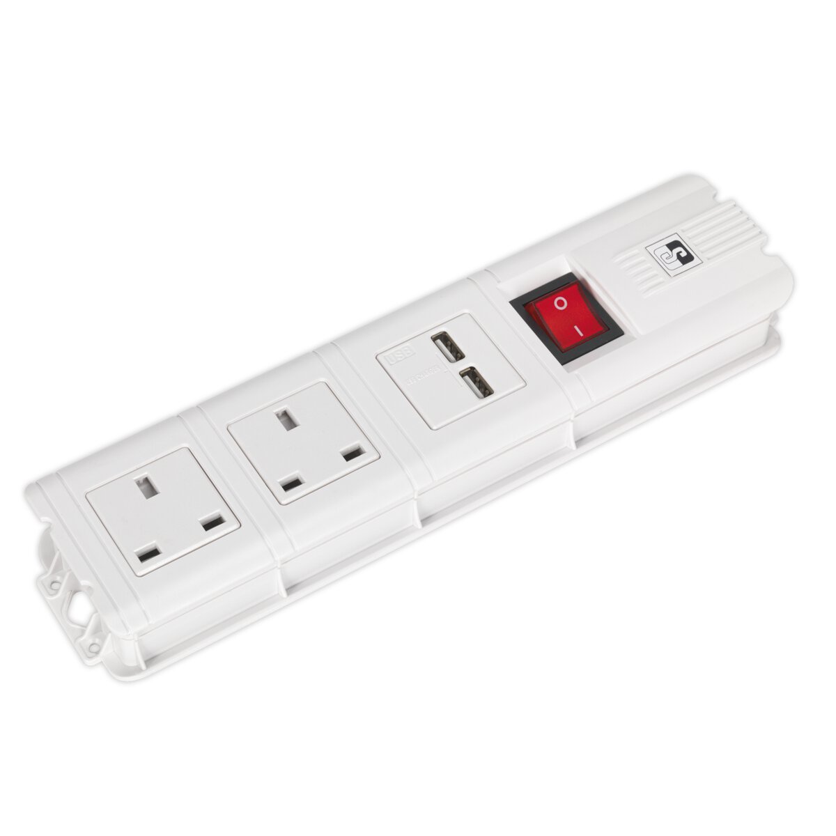Extension Cable 3m 2 x 230V + 2 x USB Sockets - White