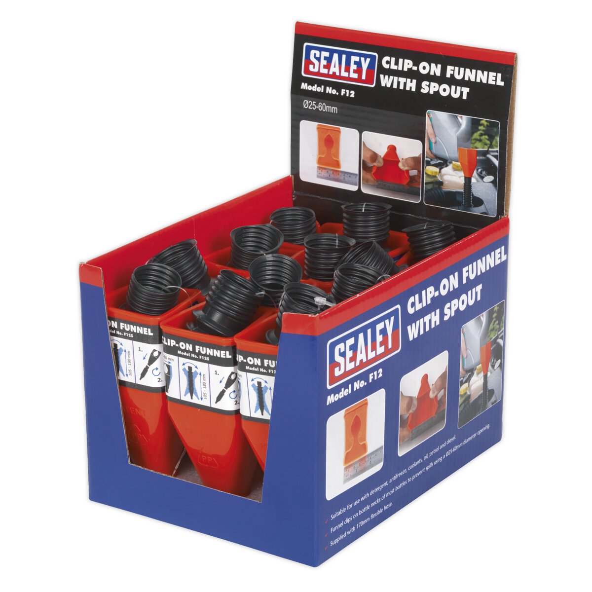 Clip-On Funnel with Spout - Display Box of 12