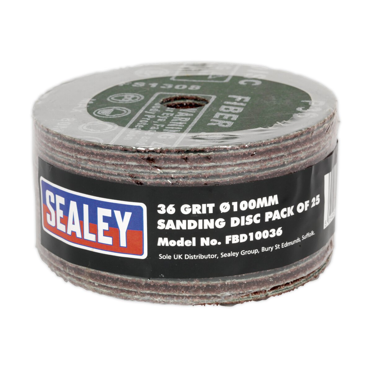 Sanding Disc Fibre Backed Ø100mm 36Grit Pack of 25