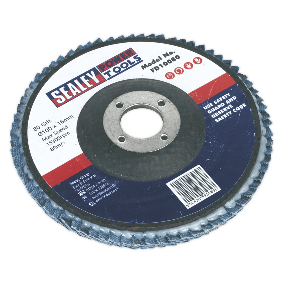 Flap Disc Zirconium Ø100mm Ø16mm Bore 80Grit
