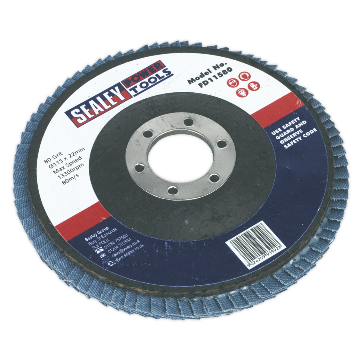 Flap Disc Zirconium Ø115mm Ø22mm Bore 80Grit