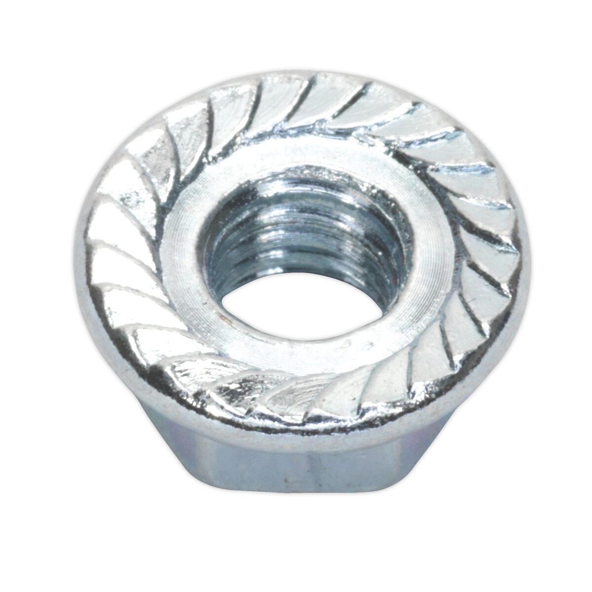 Flange Nut Serrated M8 Zinc DIN 6923 Pack of 100