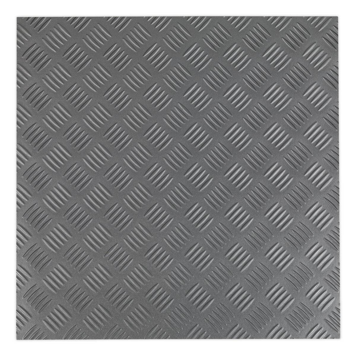 Vinyl Floor Tile with Peel & Stick Backing - Silver Treadplate Pack of 16