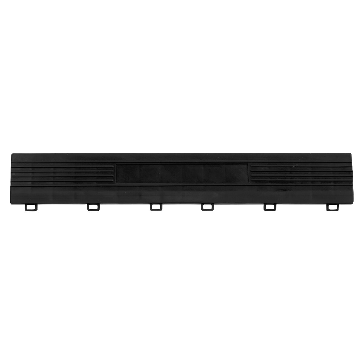 Polypropylene Floor Tile Edge 400 x 60mm Black Female - Pack of 6
