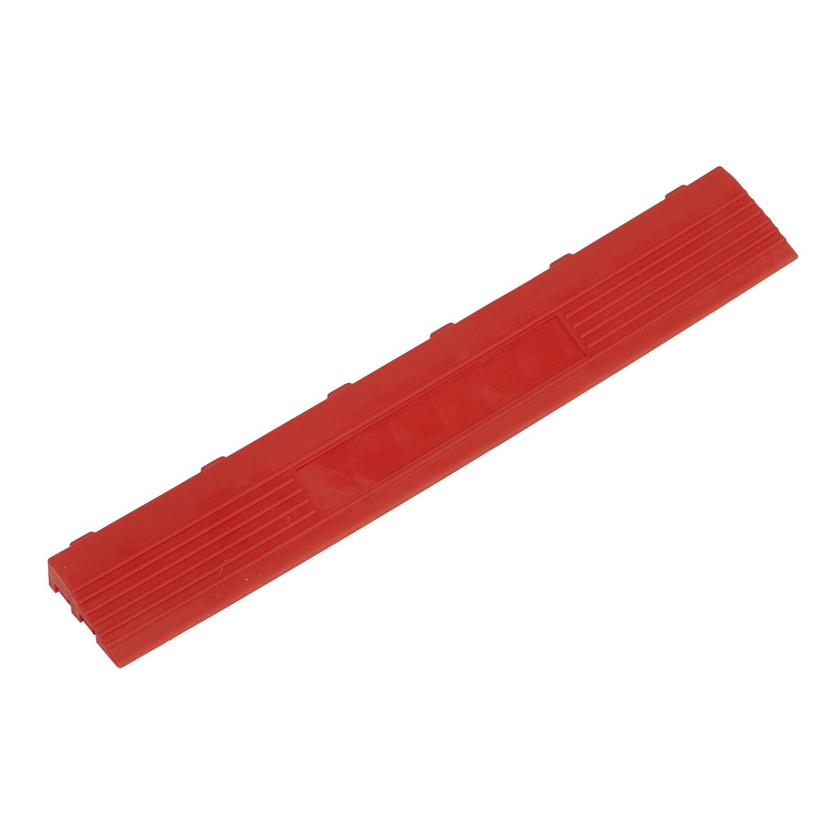 Polypropylene Floor Tile Edge 400 x 60mm Red Female - Pack of 6