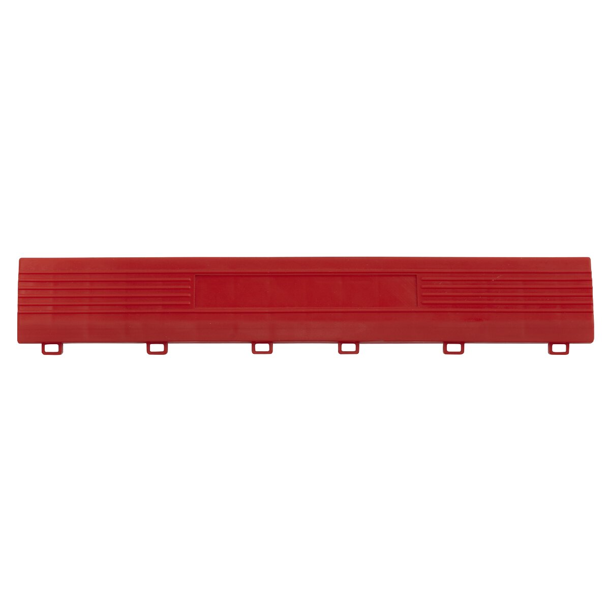 Polypropylene Floor Tile Edge 400 x 60mm Red Female - Pack of 6