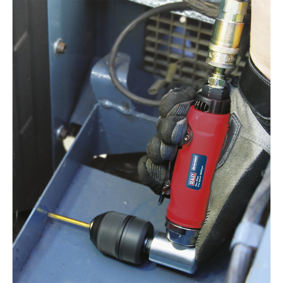 Air Angle Drill with Ø10mm Keyless Chuck