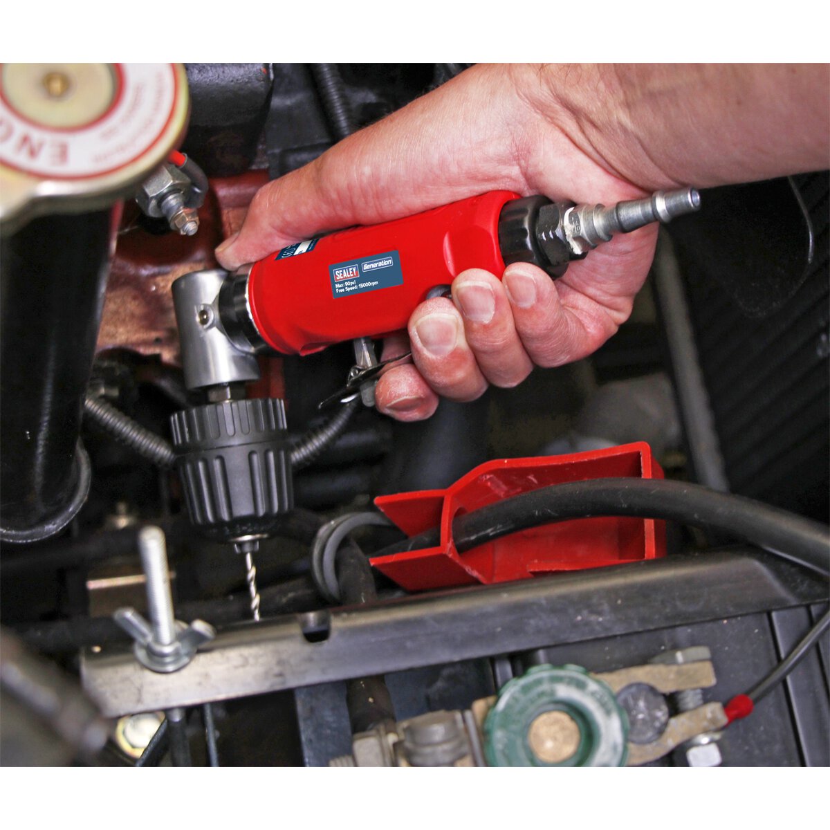 Air Angle Drill with Ø10mm Keyless Chuck