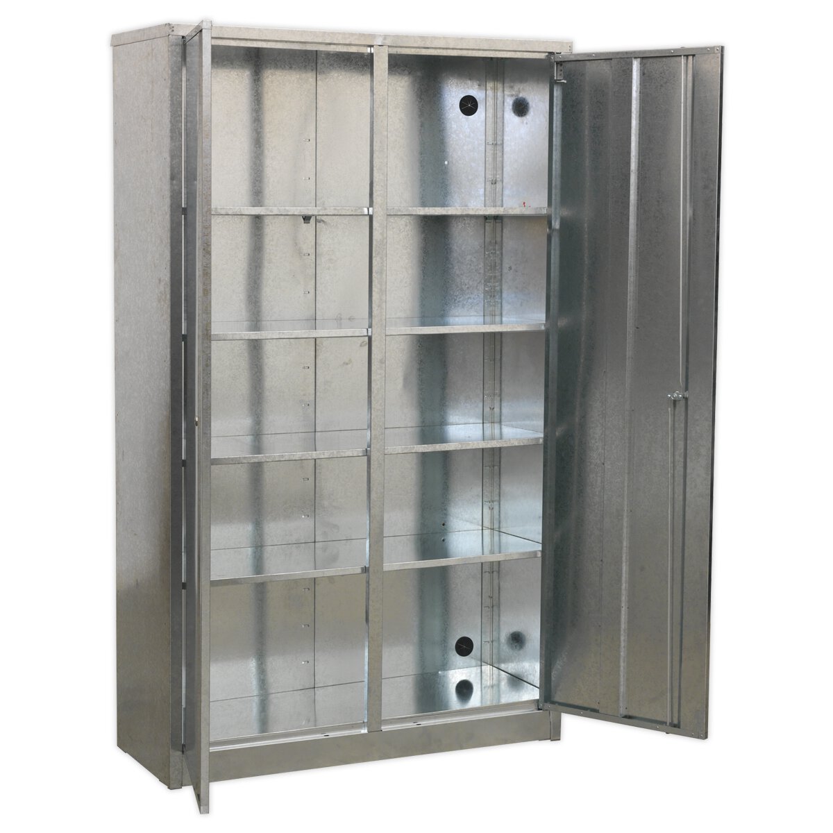 Galvanized Steel Floor Cabinet 4 Shelf Extra Wide