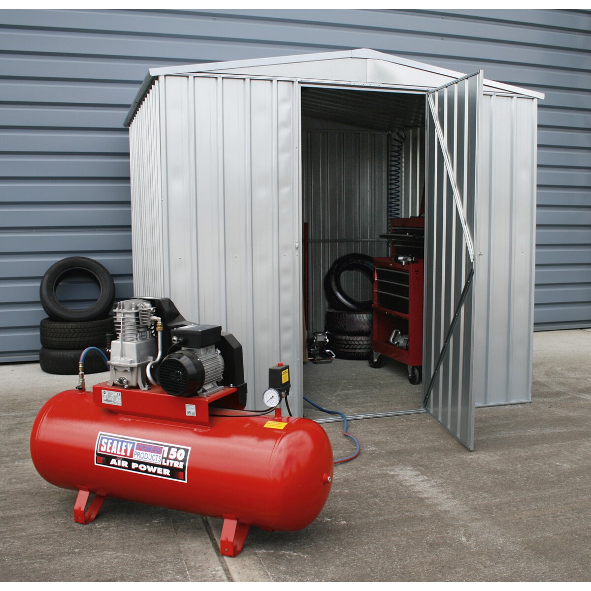 Galvanized Steel Shed 2.3 x 2.3 x 2.2m