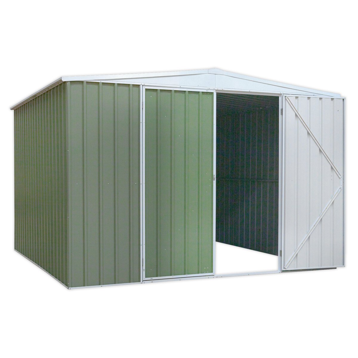 Galvanized Steel Shed Green 3 x 3 x 2m