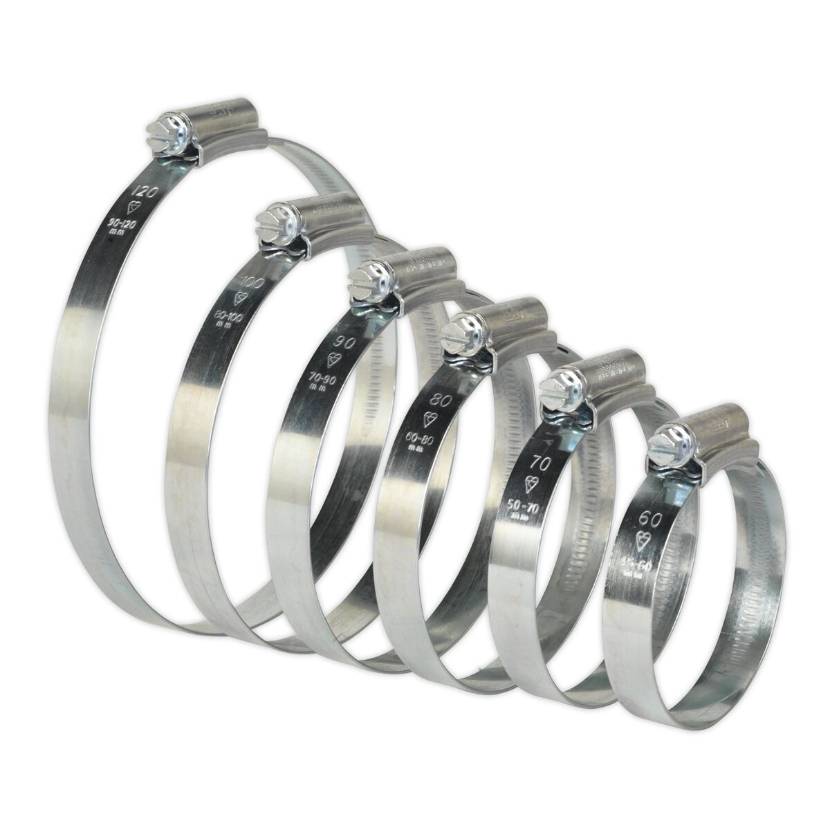 HI-GRIP® Hose Clip Assortment 26pc Sizes Ø45-160mm