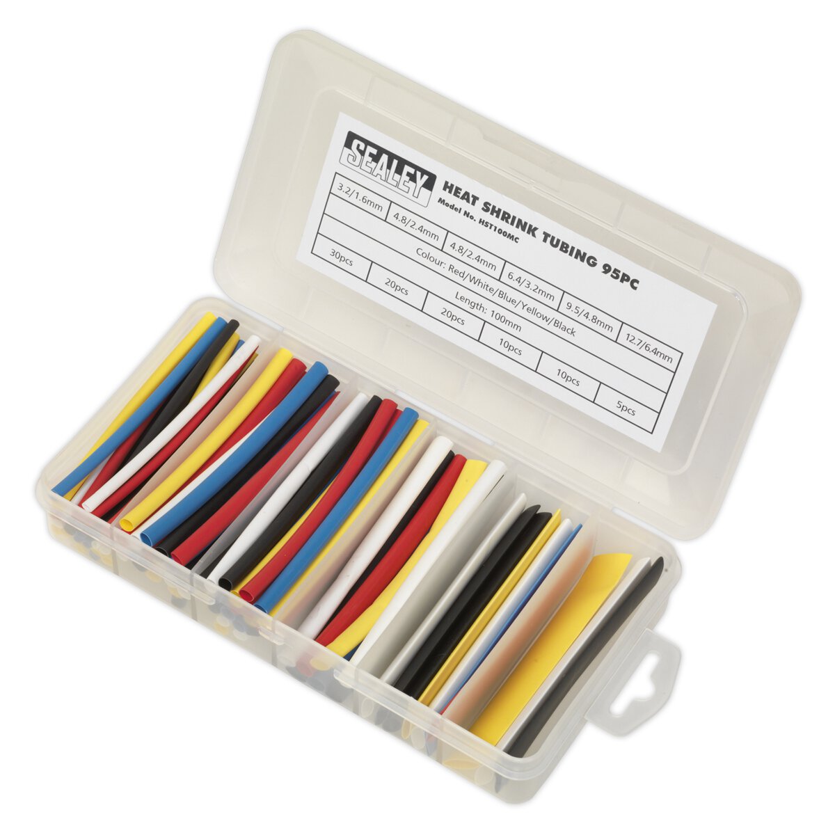 Heat Shrink Tubing Assortment 95pc 100mm Mixed Colours