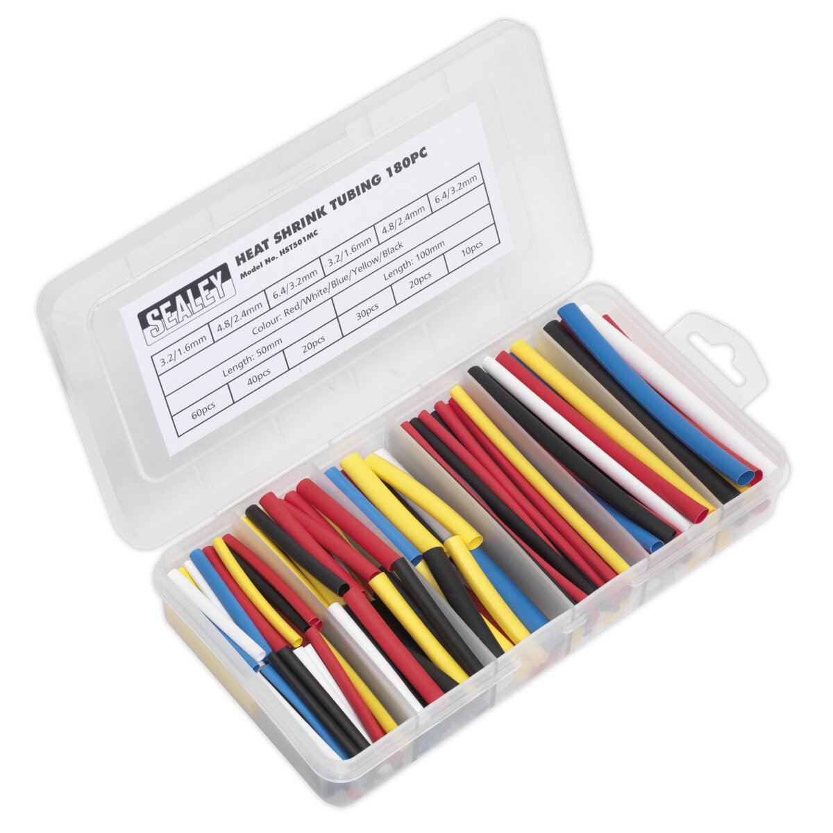 Heat Shrink Tubing Assortment 180pc 50 & 100mm Mixed Colours