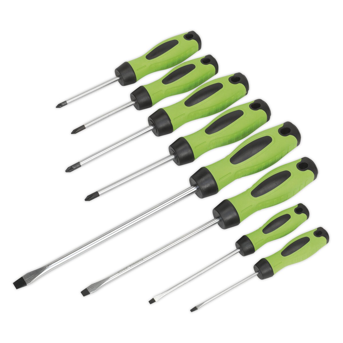 Screwdriver Set 8pc Hi-Vis Green