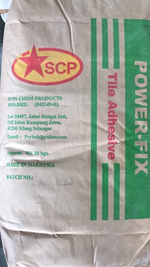 SCP POWER-FIX TILE ADHESIVE Selangor, Malaysia, Kuala Lumpur (KL), Puchong  Supplier, Suppliers, Supply, Supplies