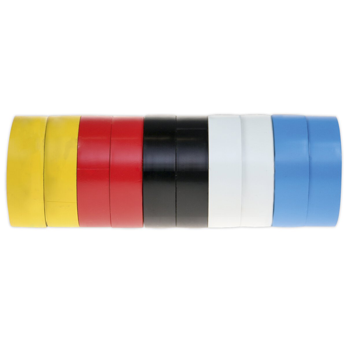 PVC Insulating Tape 19mm x 20m Mixed Colours Pack of 10