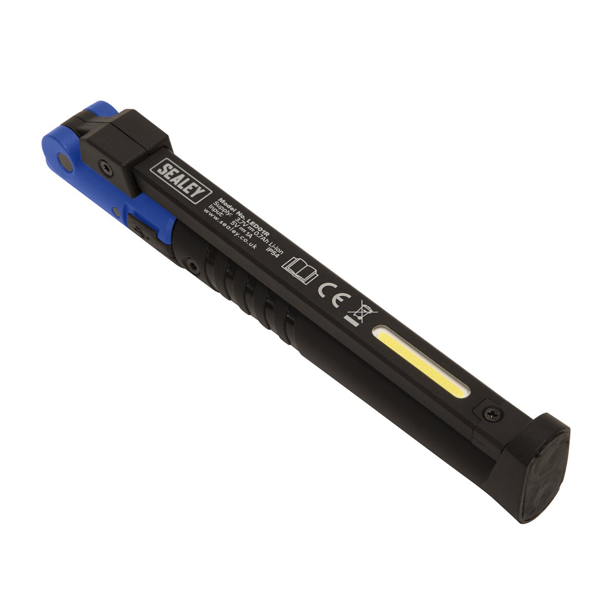 Rechargeable Slim Folding Pocket Light 2 COB + 1 SMD LED - Blue