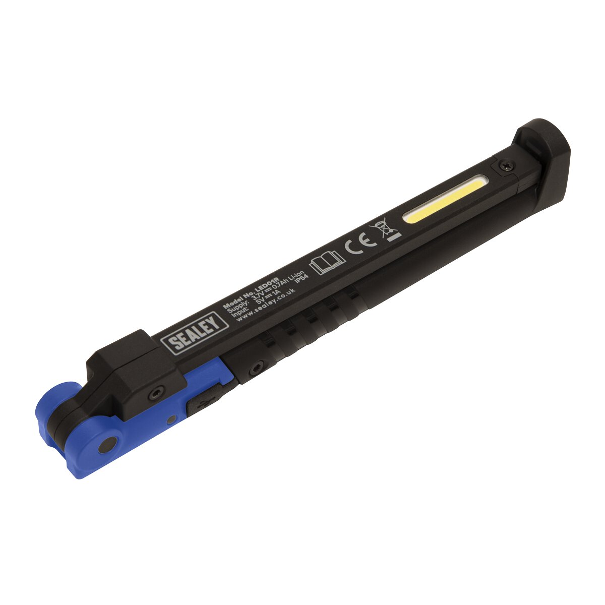 Rechargeable Slim Folding Pocket Light 2 COB + 1 SMD LED - Blue