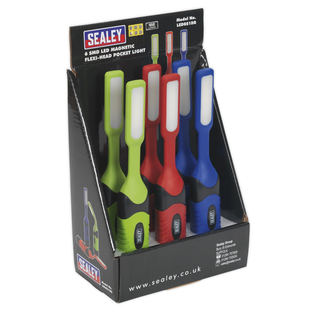 Magnetic Flexi-Head Pocket Light 3 x AAA Display Box of 6
