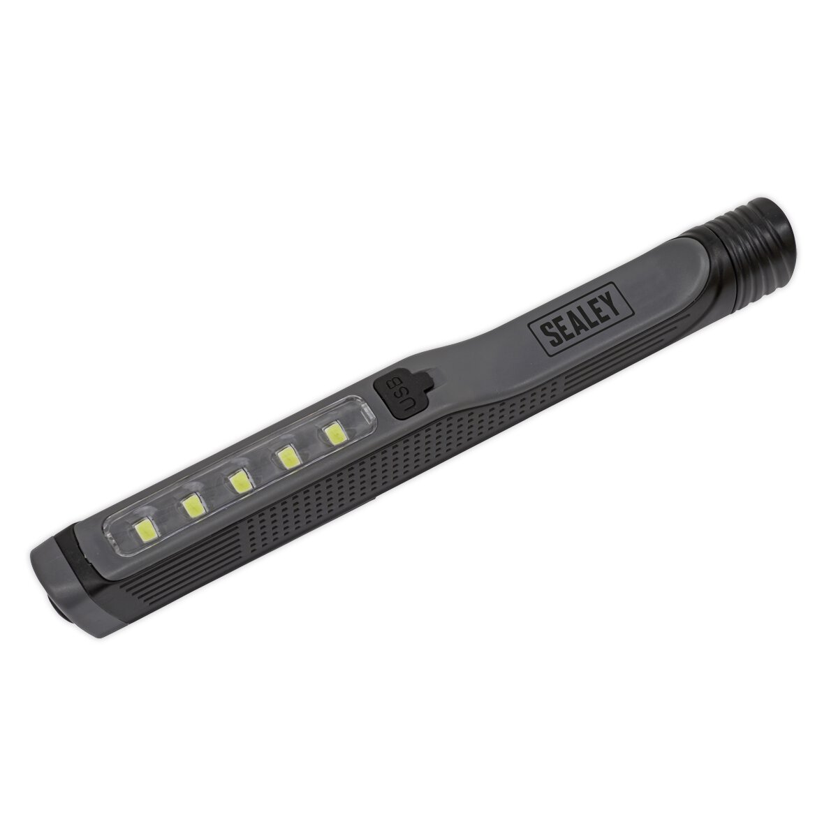 Rechargeable USB Penlight 5 SMD + 1 LED - Grey
