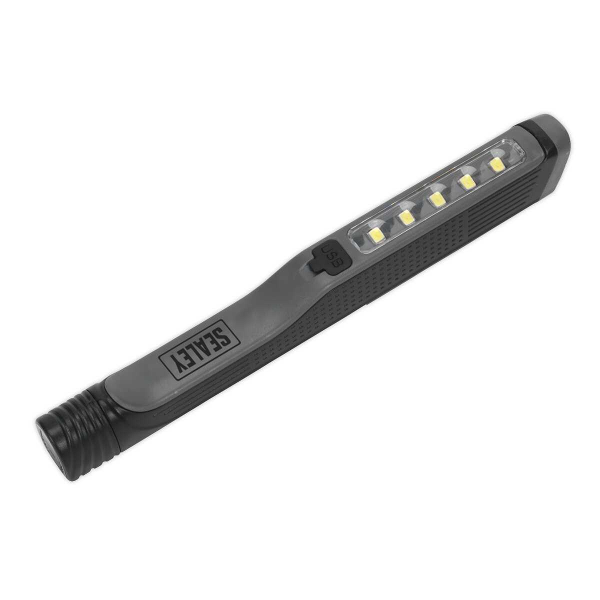 Rechargeable USB Penlight 5 SMD + 1 LED - Grey