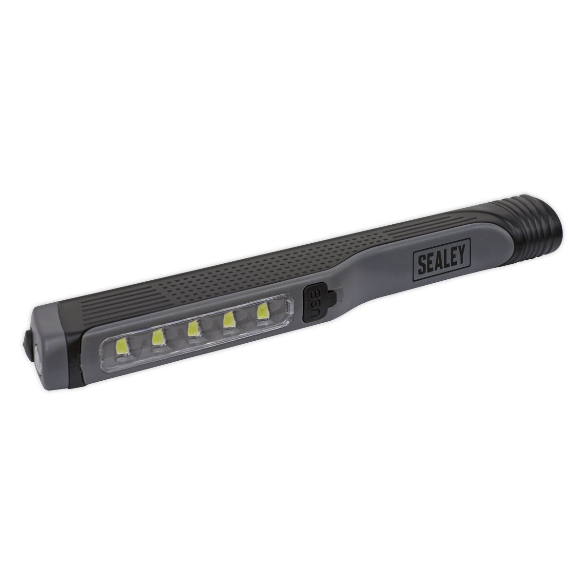 Rechargeable USB Penlight 5 SMD + 1 LED - Grey