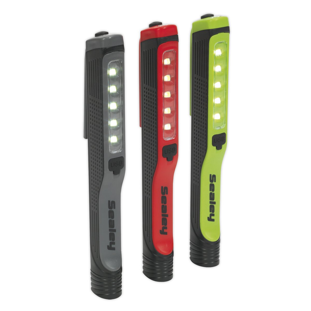 Rechargeable USB Penlight 5 SMD + 1 LED - Display Box of 6