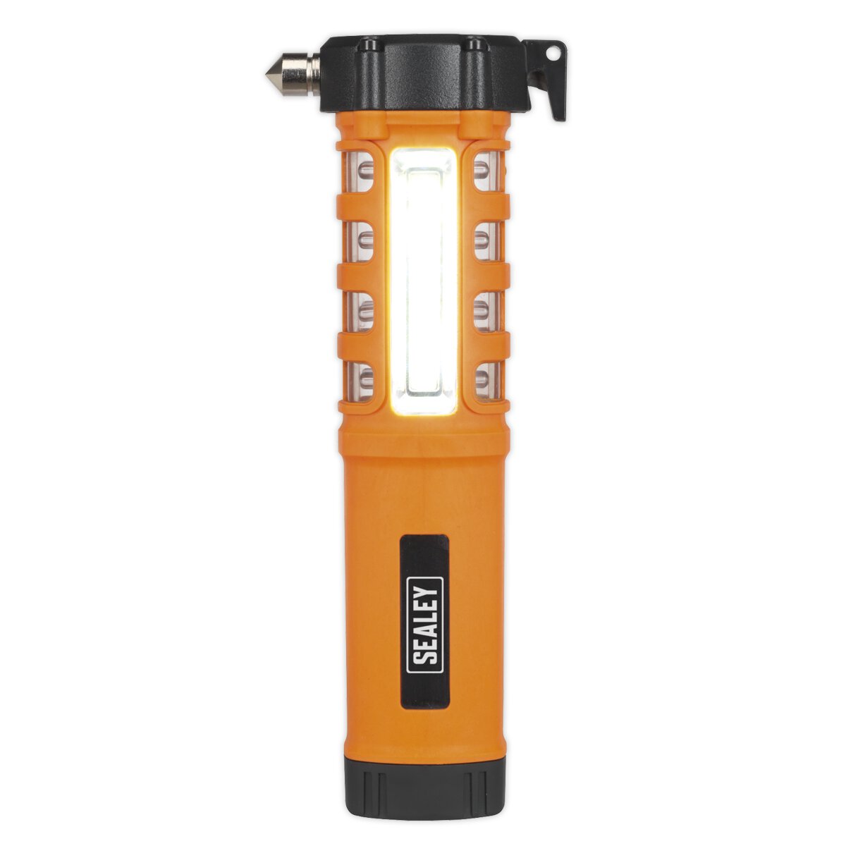 Emergency Torch/Belt Cutter/Hammer - 2W COB + 16 Red LED + 1W LED 3 x AA Cell