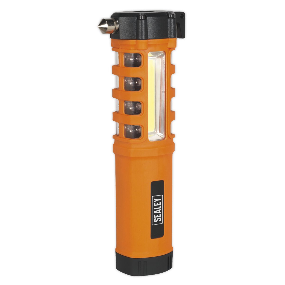 Emergency Torch/Belt Cutter/Hammer - 2W COB + 16 Red LED + 1W LED 3 x AA Cell