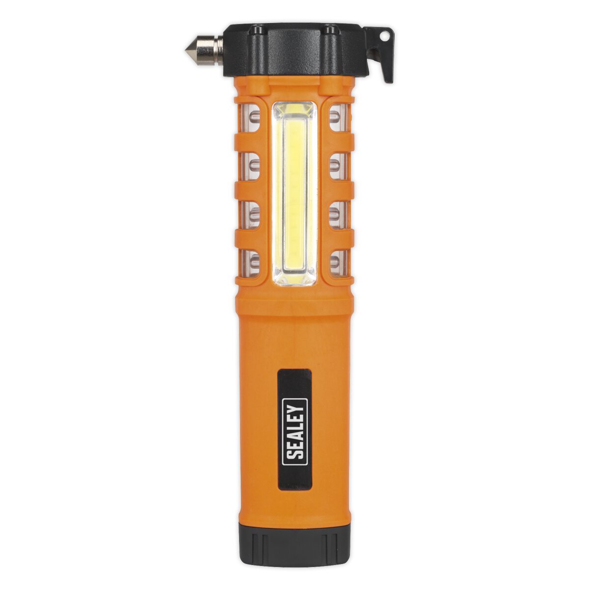 Emergency Torch/Belt Cutter/Hammer - 2W COB + 16 Red LED + 1W LED 3 x AA Cell