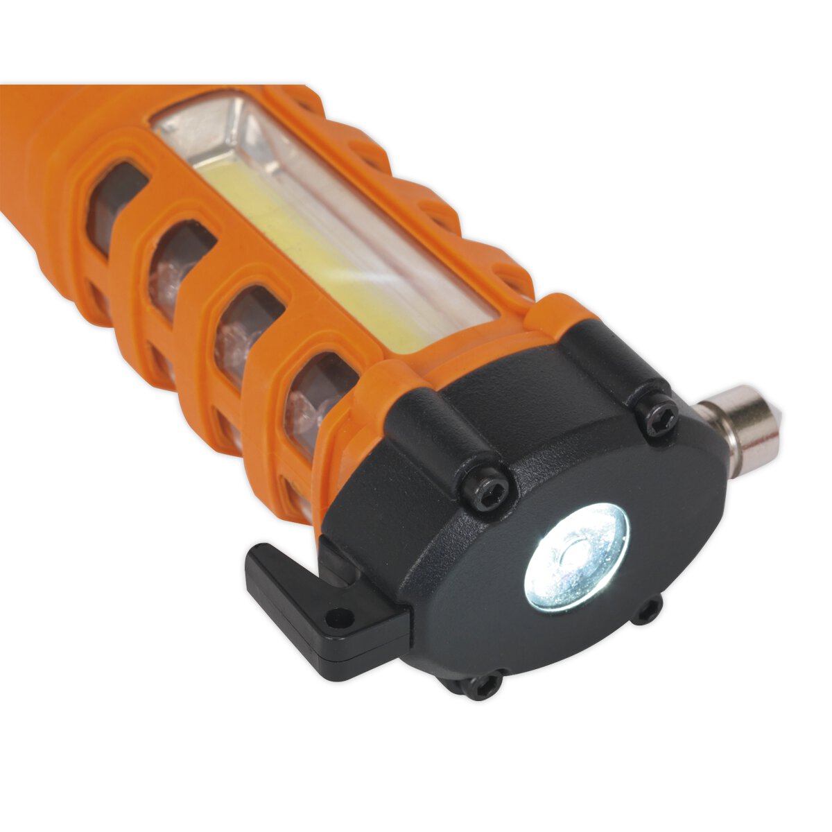 Emergency Torch/Belt Cutter/Hammer - 2W COB + 16 Red LED + 1W LED 3 x AA Cell