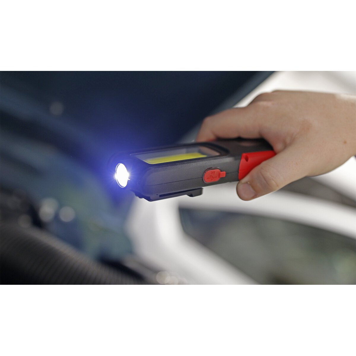 Rechargeable Inspection Lamp Red 5W COB + 3W LED + Power Bank